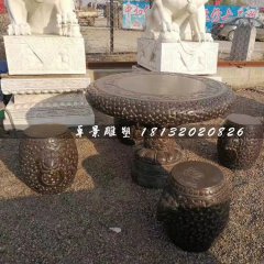石桌椅，圓桌圓凳石雕
