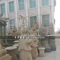 魚尾獅石雕，砂巖魚尾獅