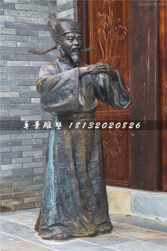 古代官員作揖銅雕,街邊人物銅雕