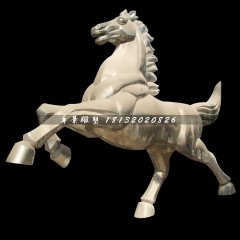 不銹鋼奔馬雕塑，廣場不銹鋼動(dòng)物雕塑