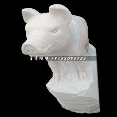 動(dòng)物石雕，大理石十二生肖雕塑
