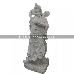 關(guān)公石雕，大理石捋胡子關(guān)公