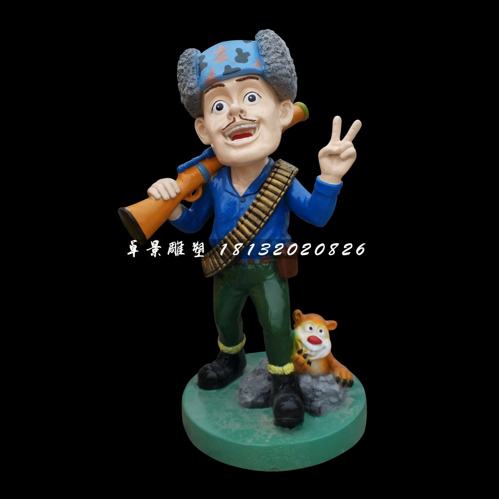 光頭強(qiáng)雕塑,玻璃鋼卡通雕塑