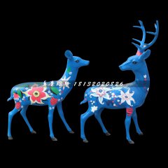 彩繪小鹿雕塑，玻璃鋼動(dòng)物