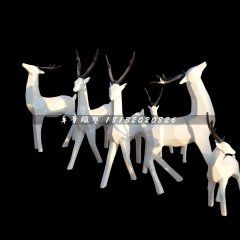 抽象動(dòng)物雕塑，玻璃鋼鹿雕塑
