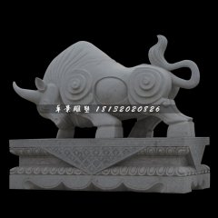 大理石牛雕塑，拓荒牛石雕