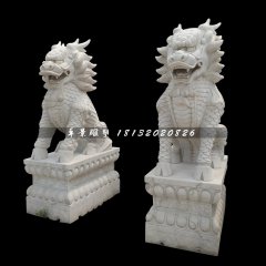 大理石麒麟，神獸石雕