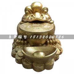 銅雕金蟾，鑄銅金蟾