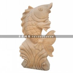 石雕魚，公園噴泉魚石雕