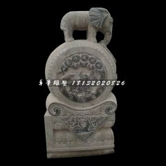 大象門墩石雕，仿古石抱鼓雕塑
