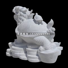 龍龜石雕，漢白玉神獸雕塑