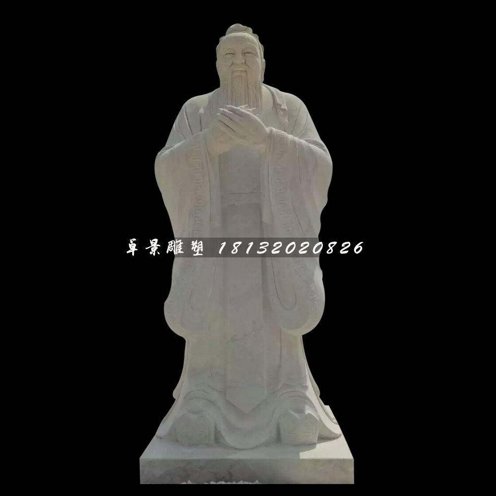 廣場名人石雕，校園孔子雕塑