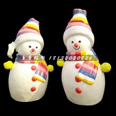 玻璃鋼雪人，卡通雪人雕塑