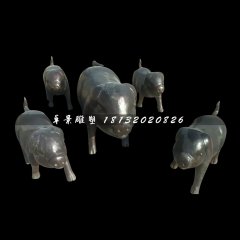 鑄銅動(dòng)物雕塑，小豬銅雕