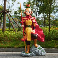玻璃鋼齊天大圣雕塑，卡通孫悟空