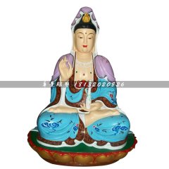 玻璃鋼手拿凈瓶觀音雕塑，玻璃鋼坐式觀音雕塑