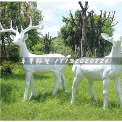 公園小鹿雕塑，玻璃鋼動(dòng)物