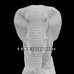 吉祥如意象石雕，廣場(chǎng)漢白玉大象雕塑