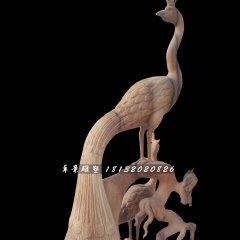 鳳凰石雕，晚霞紅神獸石雕