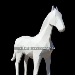 抽象馬雕塑，玻璃鋼白馬雕塑