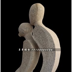 親吻石雕，花崗巖抽象人物雕塑