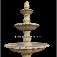 跌水盆石雕，大理石噴泉雕塑