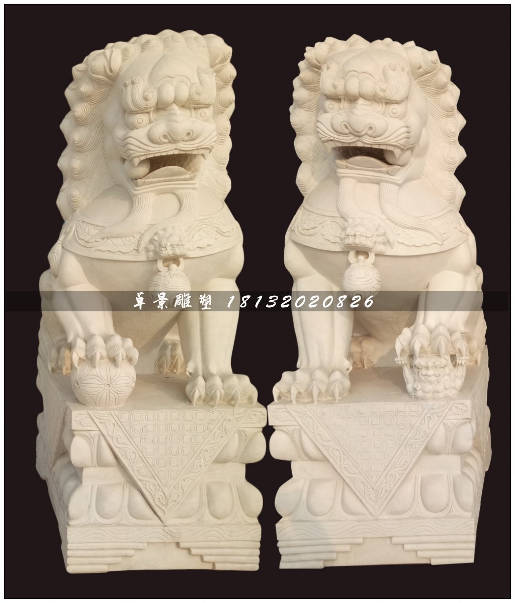 北京獅石雕，漢白玉北京獅