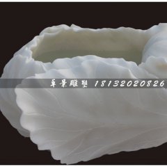 白菜水盆，漢白玉白菜水盆