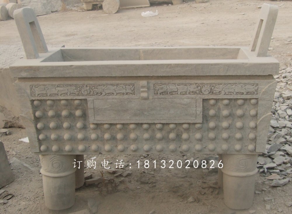 石雕鼎，四足石鼎，廣場(chǎng)鼎石雕 (2)