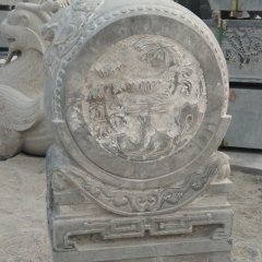仿古青石門墩，石雕抱鼓石