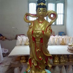 龍女雕塑，玻璃鋼仿銅神仙雕塑