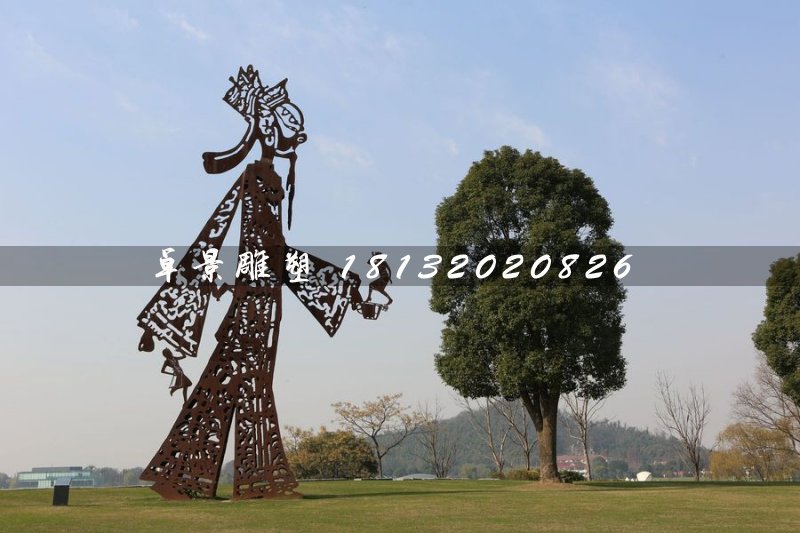 皮影雕塑，公園不銹鋼皮影雕塑