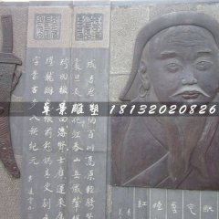 鍛銅浮雕，成吉思汗銅浮雕