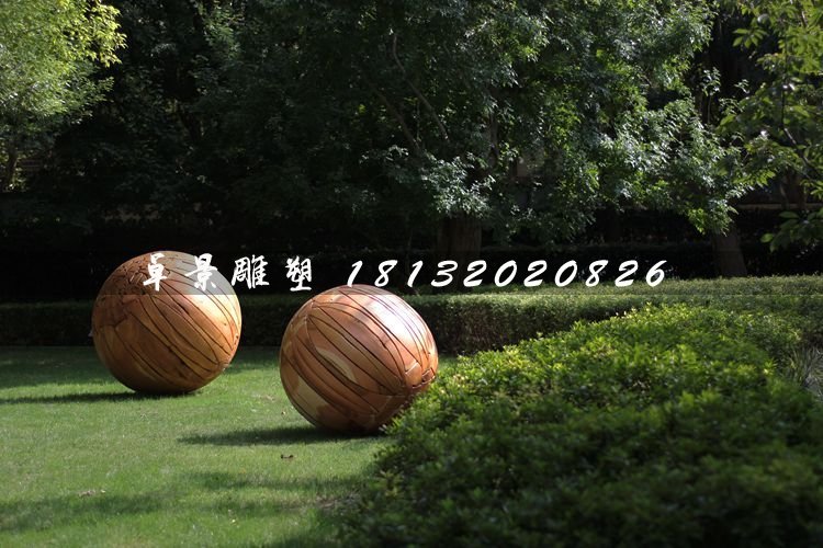 燈籠球銅雕，公園景觀雕塑