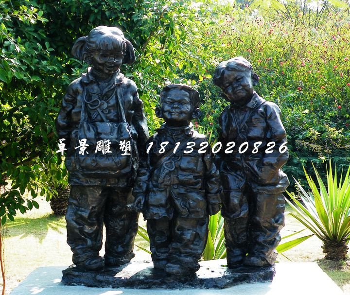 掛鑰匙的小孩銅雕，公園人物銅雕