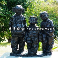 掛鑰匙的小孩銅雕，公園人物銅雕