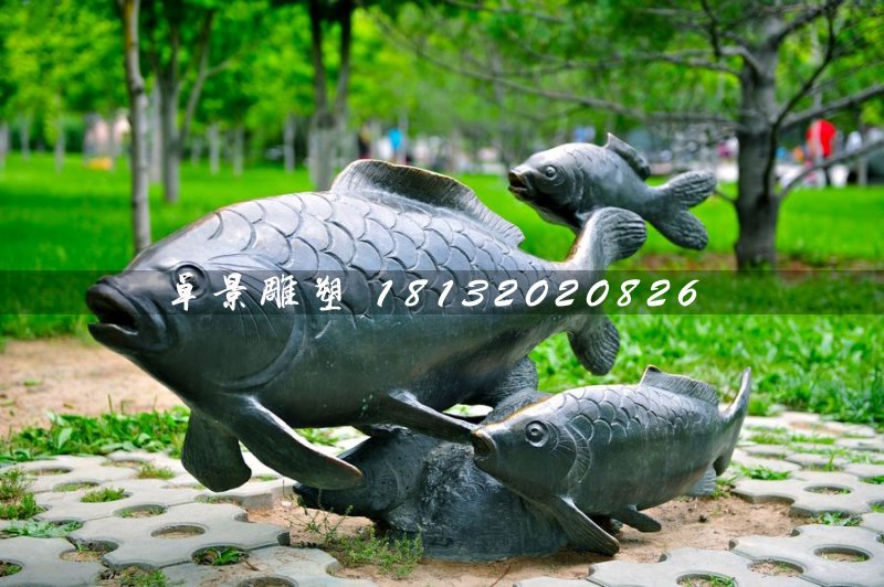 銅雕魚(yú)，公園動(dòng)物銅雕
