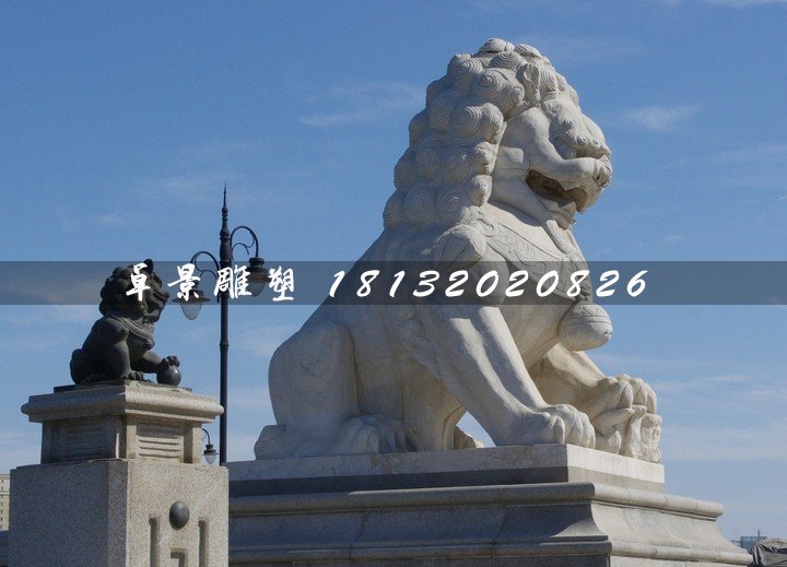 石獅子，漢白玉獅子雕塑