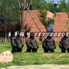 公園小孩銅雕，小品銅雕