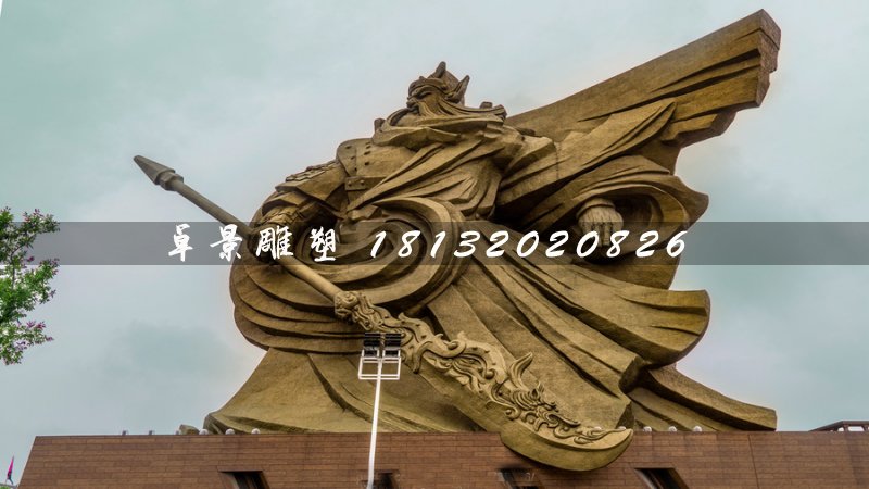 不銹鋼關(guān)公雕塑，廣場(chǎng)大型關(guān)公像 (2)