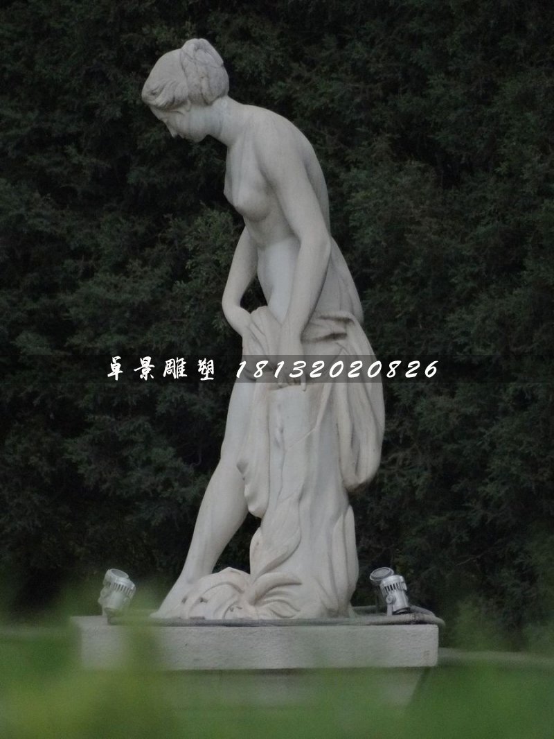 西方美女石雕，沐浴石雕 (3)