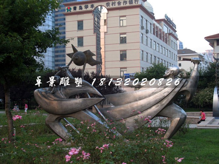 比武雕塑，不銹鋼古代人物雕塑