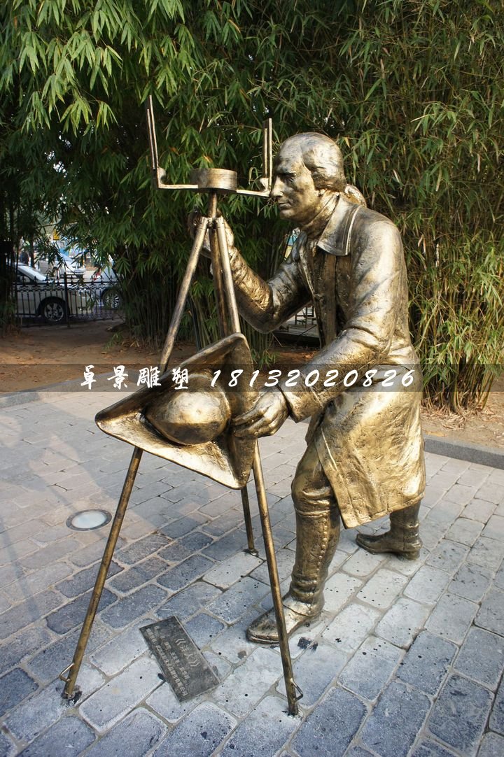洋人銅雕，街頭景觀雕塑