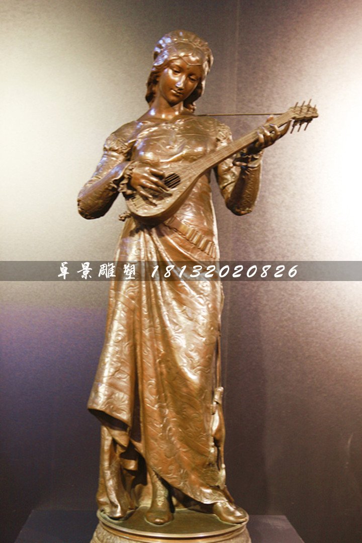 西方美女銅雕，公園人物銅雕 (1)