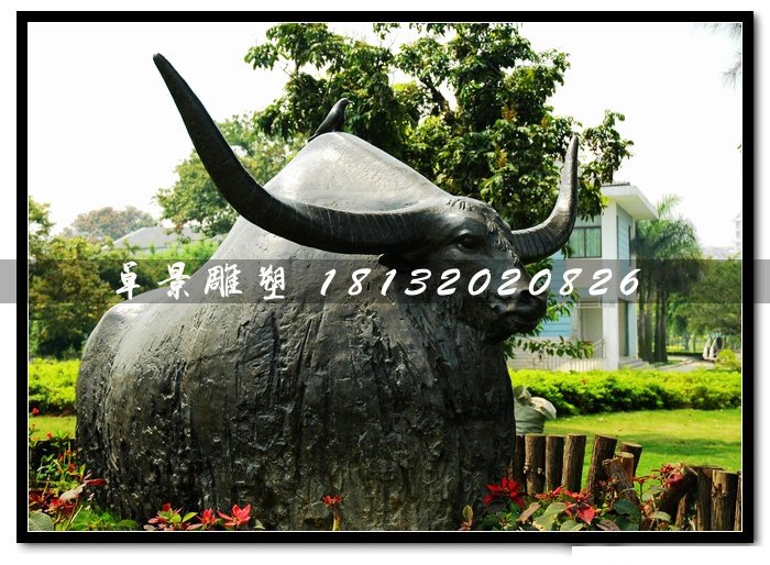 牦牛銅雕，公園動物銅雕
