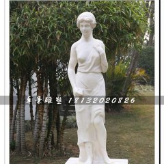 漢白玉美女石雕，公園人物雕塑
