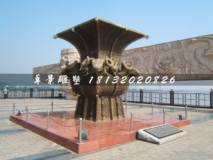 四羊方尊銅雕，廣場銅雕 (2)