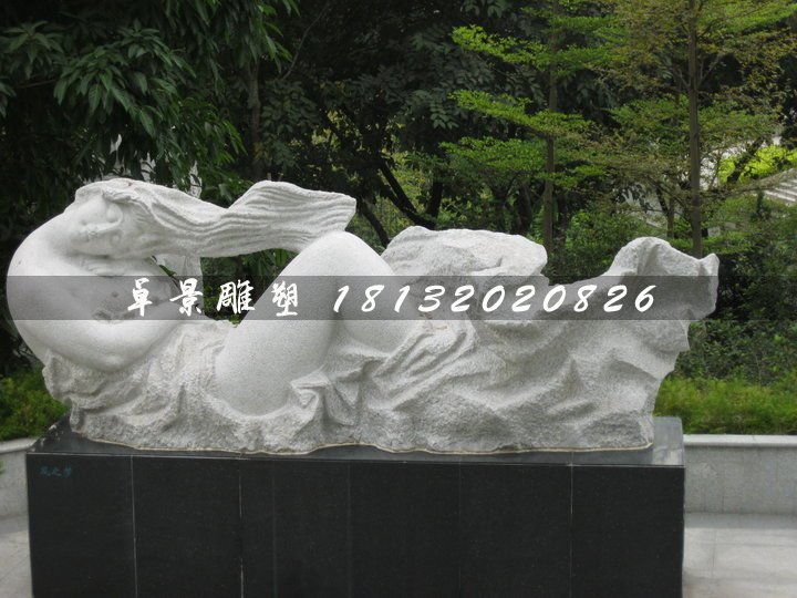 風(fēng)之夢(mèng)石雕，抽象女人石雕