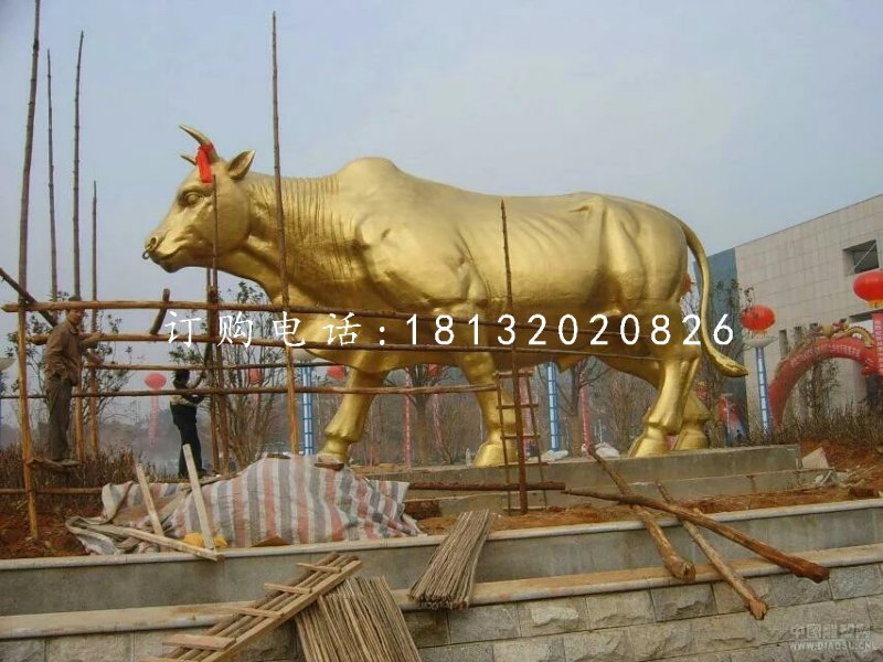 黃金牛銅雕，廣場(chǎng)大型銅牛雕塑