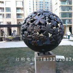 銅雕鏤空球雕塑，公園景觀雕塑